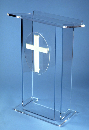 plexiglass church podium cross