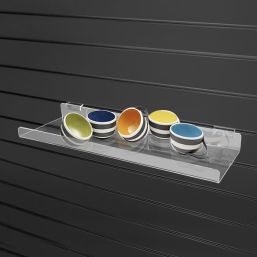 Acrylic / Perspex Slatwall Shelf With Lip