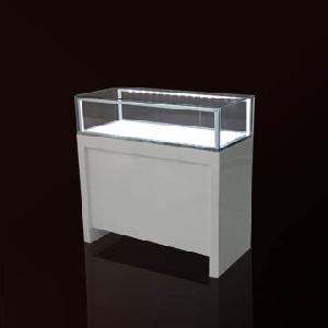 wooded glasses jewelry display cases led light system