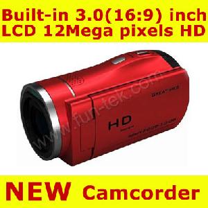 Brand New 3inch Tft Lcd 12mp 4xzoom Hd Digital Video Camcorder Camera Dv 8gb Red Odm / Oem Accepted