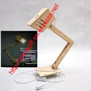 Funny Assembly Diy Wood Table Desk Lamp Light