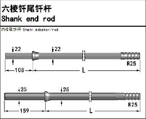 Shank End Rods R25 Thread Shank Hex 25mm 159mm