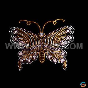 Hot Fix Rhinestone Butterfly Motif Design