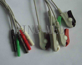 D Type 5 Lead Ecg Leadwire With Clip