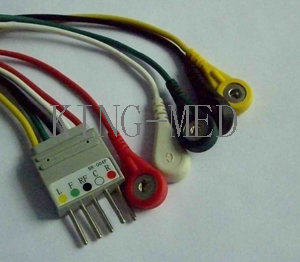 Nihon Kohden Br-004p 5 Lead Ecg Leadwire With Snap