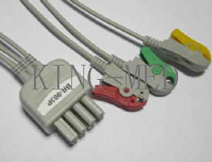 Nihon Kohden Br-903p 3 Lead Ecg Leadwire With Clip