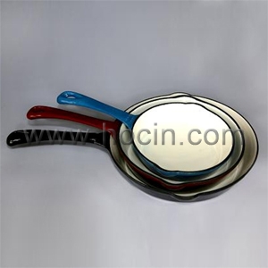 enameled cast iron frying pan