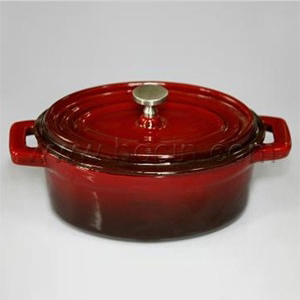 oval mini cast iron casserole lid deep