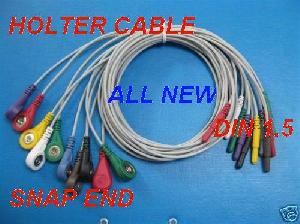 Holter Cable 10 Leadwires Din1.5 Tpu 0.9m Snap End