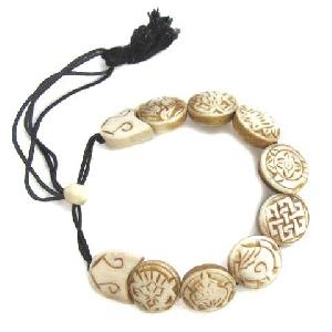 vintage tibetan slide bead 8 yak bone slip bracelet carved au