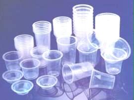 transparent plastic cups