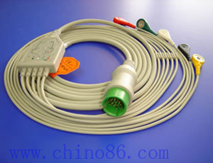 Hp Uno De Tres Piezas Plomo Cable Ecg Cinco Pines