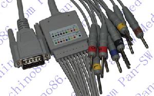 nihon kohden una pieza cable de ecg 10 derivaciones con