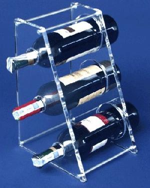 Acrylic Wine Display Stand For 3 Bottles