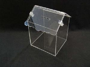 house shape acrylic donation box