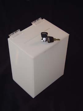 White Acrylic Ballot Box