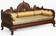 indian carved sofa living room furniture silver wood minakari brass