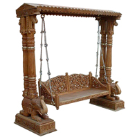 indian carved wooden swing