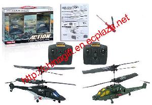 radio controlled infrared action helicopter twin pack