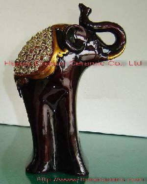 Ceramic Animal, Ceramic Elephant, Home Decoration, Decorative Art