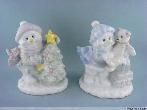 ceramic snowman figurines nativity religious crafts souvenirs