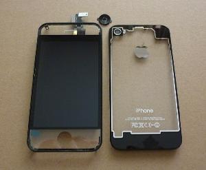 Transparent Full Iphone 4 Kits Front And Back Panel Black Home Button