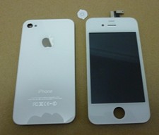 White Full Iphone 4 Kits Front And Back Panel Black Home Button