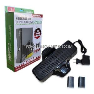 Double Fan Cooling Vertical Stand With Induction Dual Charger Dock For Xbox360 Slim