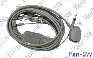 Pansw Siemens, Una Pieza De 10 Cables Ecg Con Derivaciones