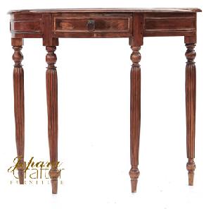 Half Round Teak Console Table