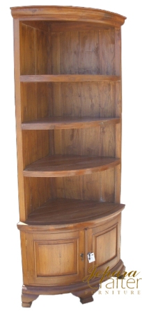 Teak Corner Display Cabinet