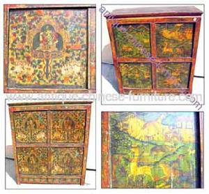 tall square wooden tibetan sideboard cabinet