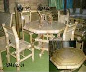 Dinning Set Octagonal With 4 Chair From Indonesian Bamboo Furniture