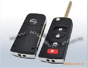 4button Flip Key Shell With Pad Nissan