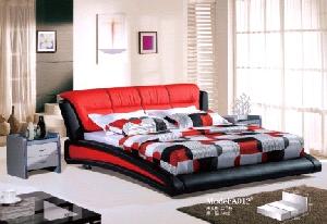 Upholstered Modern Leather Bed, Stylish Soft Leisure Bed, Bedroom Furniture