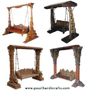 fine carved wooden swing rajasthan india