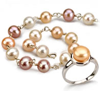 Pearl Earring Necklace And Ring