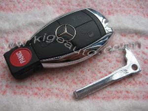 Mercedes 3button 1 Chrome Key