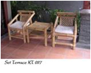 Set Terrace Kt 027 Natural Color 2sc 1tb With Foam Cushion