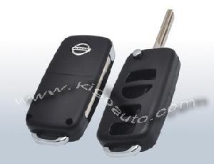 Nissan 4button Flip Key Shell Black