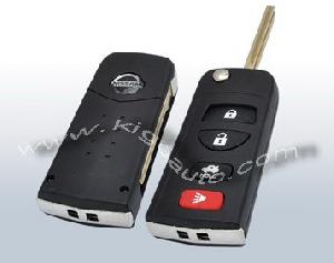 Nissan 4button Flip Key Shell With Pad