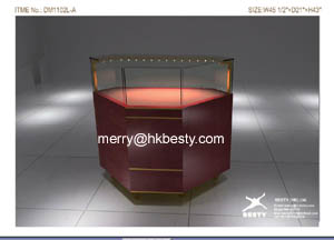 Wooden Jewelry Display Showcase With Led