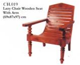 Lazy Chair Wood Seat Arm