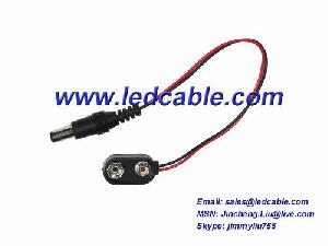 9v Battery Clip With Dc Plug, Led Power Tail