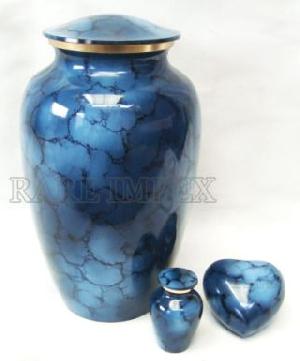 Majestic Blue Urn Brass