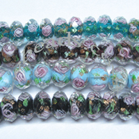 Faceted Rondelle Lampwork Beads