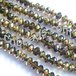 Half Plated Rondelle Crystal Beads