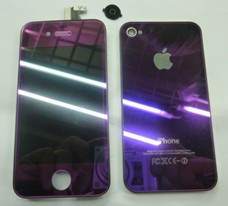 purple iphone 4 lcd display touch screen assembly cover home button plating