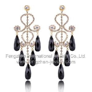 Fashion Black Diamond Zircon Earring