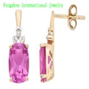 Fashion Peach Zircon And Alloy Jewelry Earring